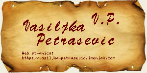 Vasiljka Petrašević vizit kartica